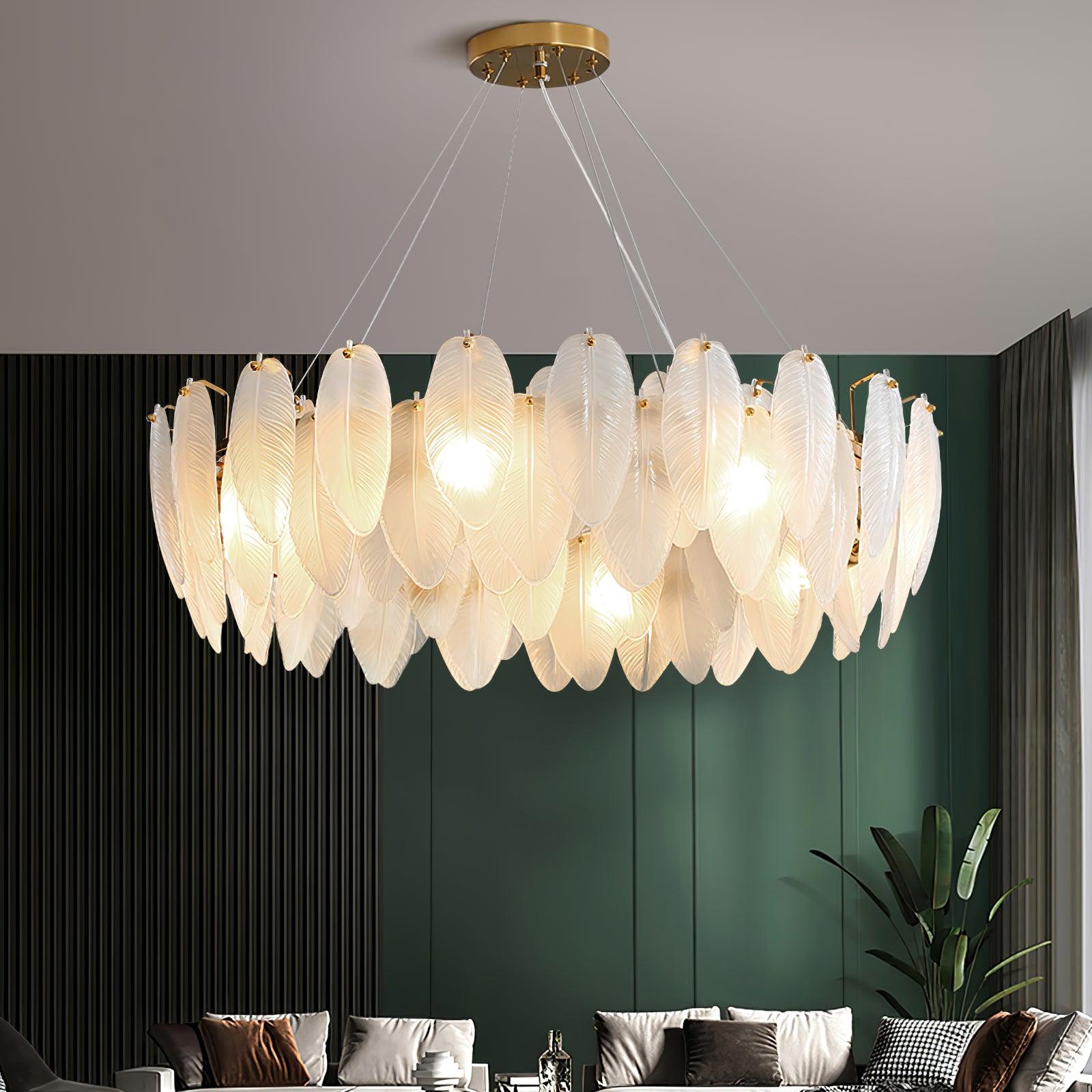 Fenne Glass Feather Chandelier Cox & Finch