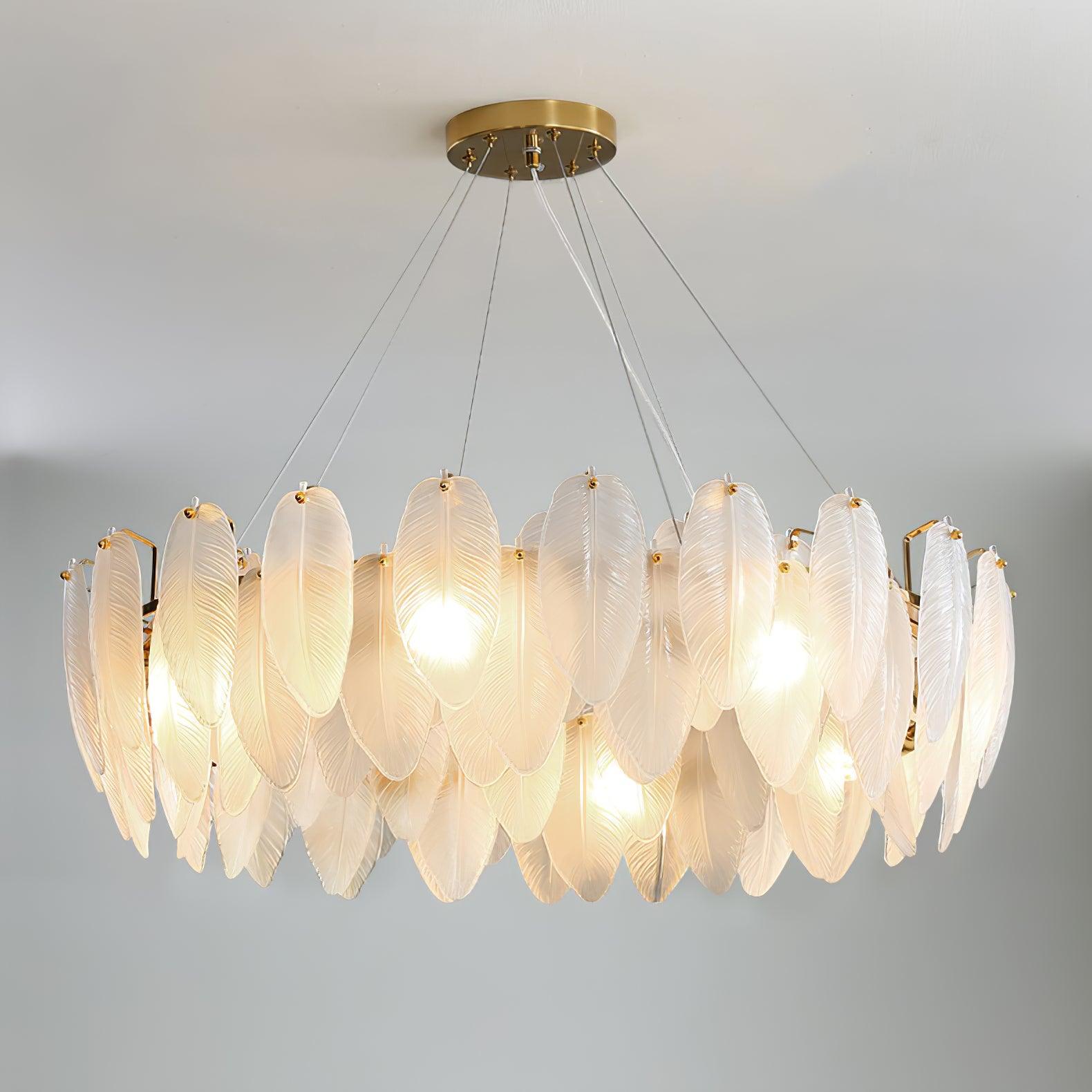 Fenne Glass Feather Chandelier Cox & Finch