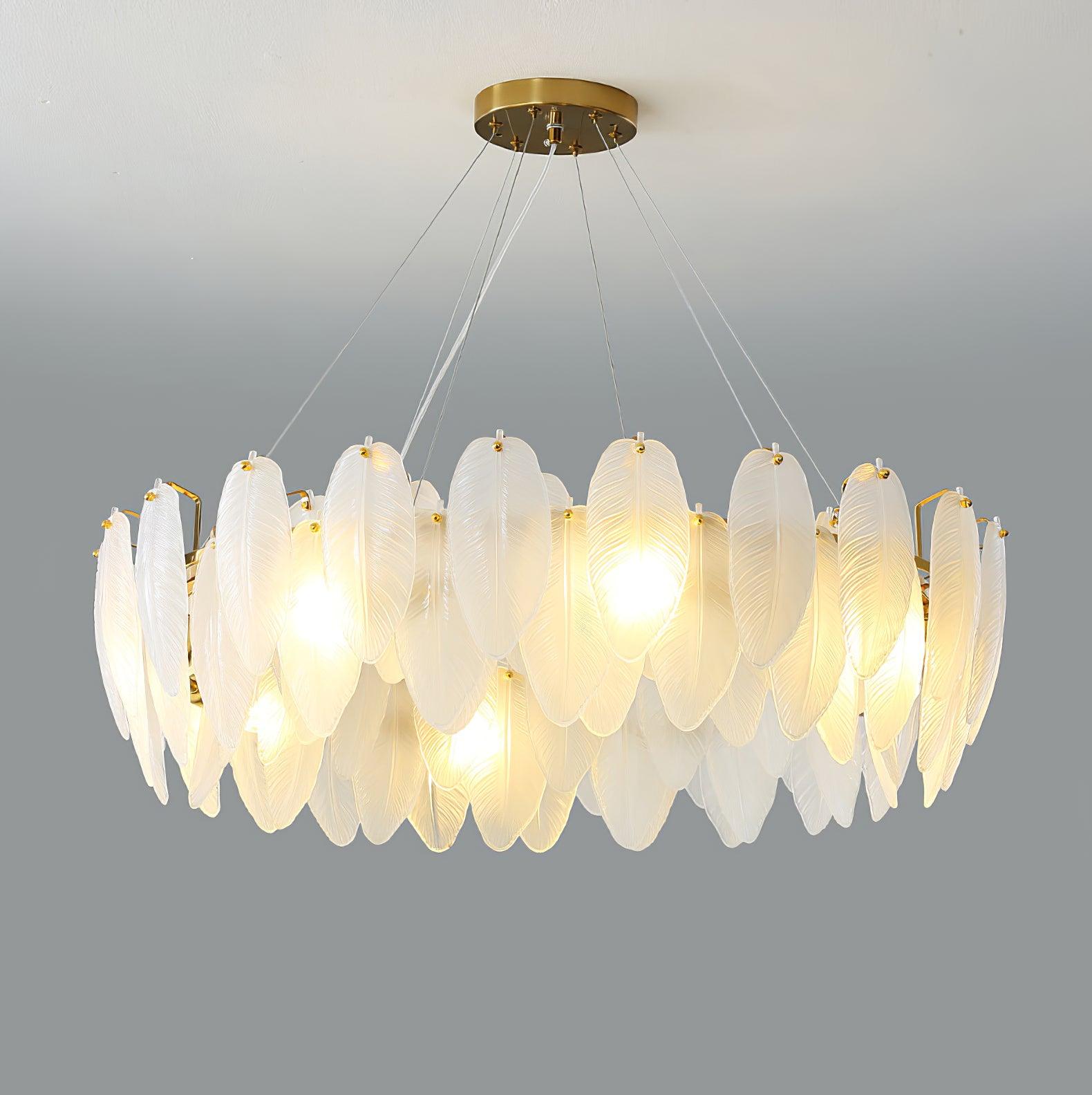 Fenne Glass Feather Chandelier Cox & Finch