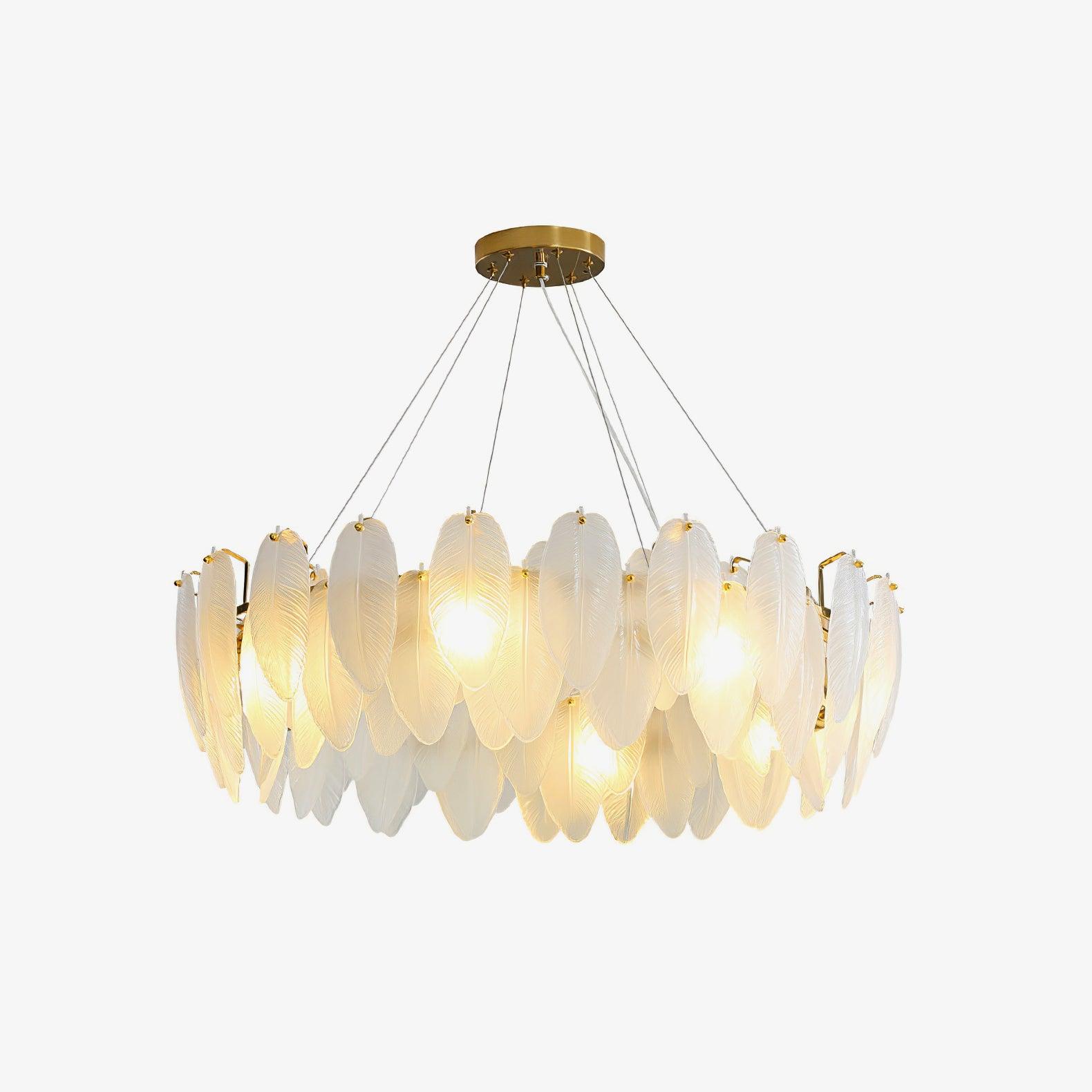 Fenne Glass Feather Chandelier Cox & Finch