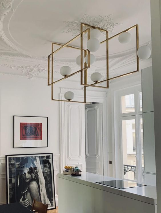 Juul Glass Brass Ceiling Light Cox & Finch