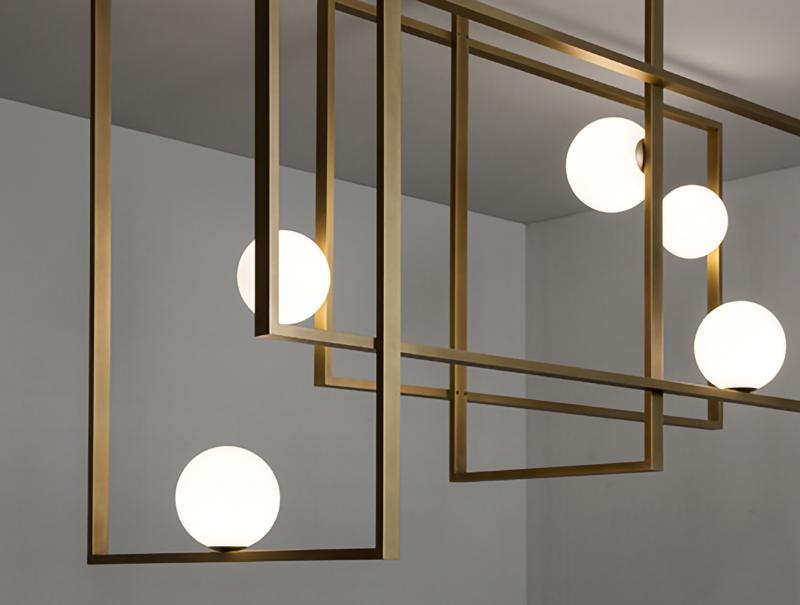 Juul Glass Brass Ceiling Light Cox & Finch