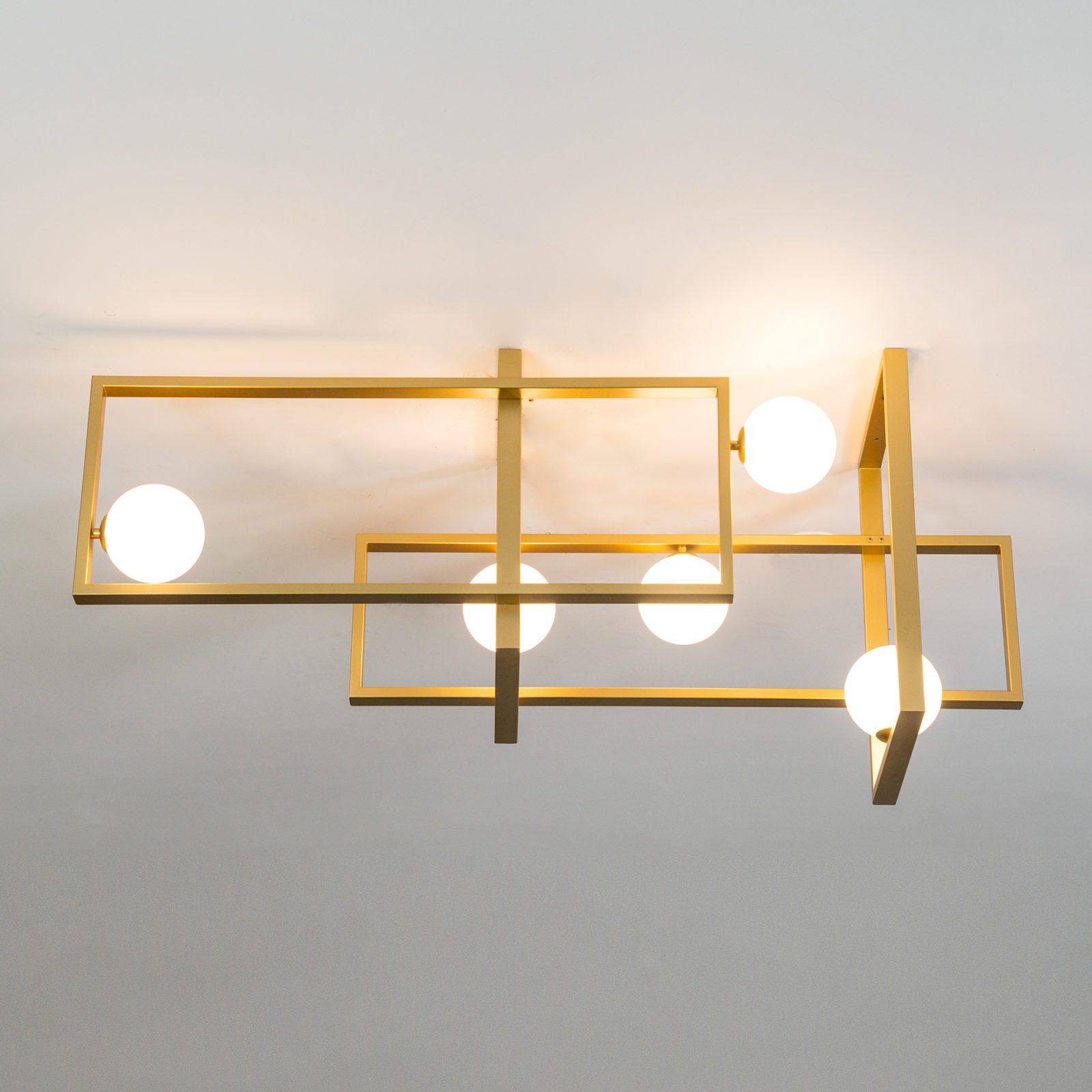 Juul Glass Brass Ceiling Light Cox & Finch