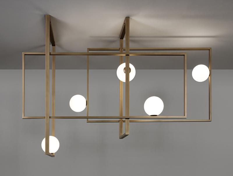 Juul Glass Brass Ceiling Light Cox & Finch