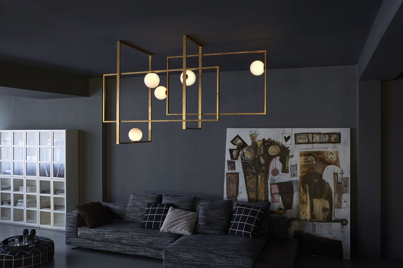 Juul Glass Brass Ceiling Light Cox & Finch