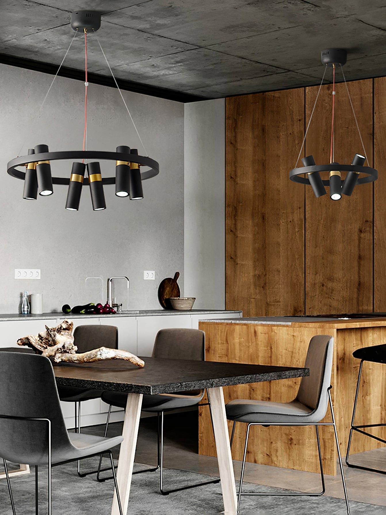 Melle Black Mutil Pipe Chandelier Cox & Finch