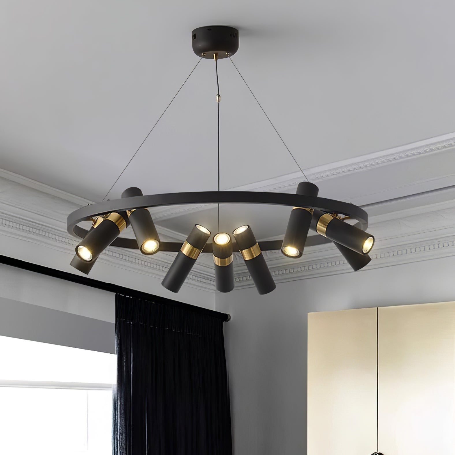 Melle Black Mutil Pipe Chandelier Cox & Finch