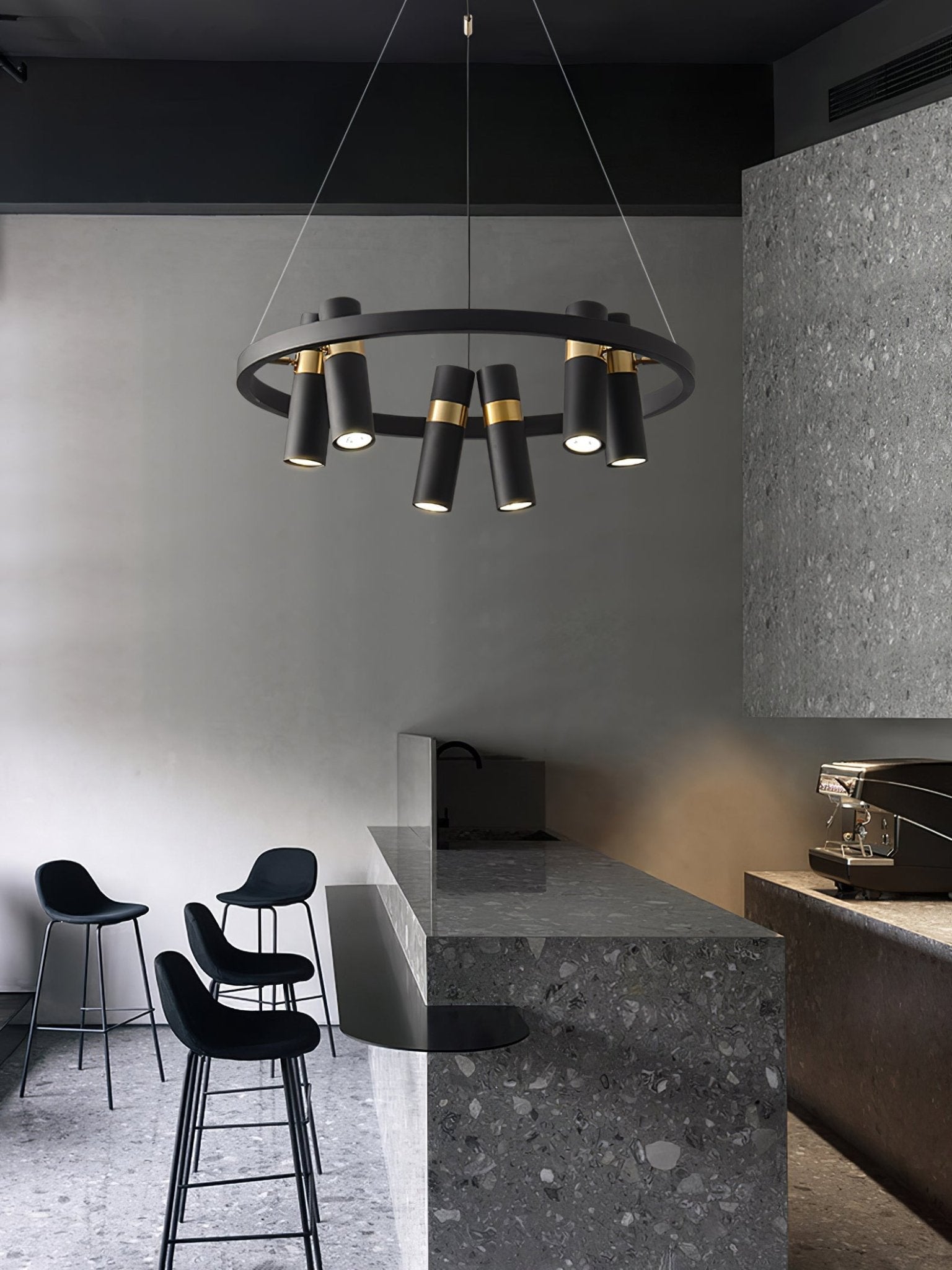 Melle Black Mutil Pipe Chandelier Cox & Finch