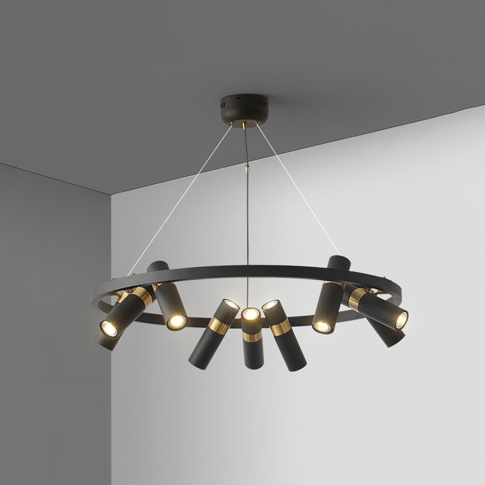 Melle Black Mutil Pipe Chandelier Cox & Finch