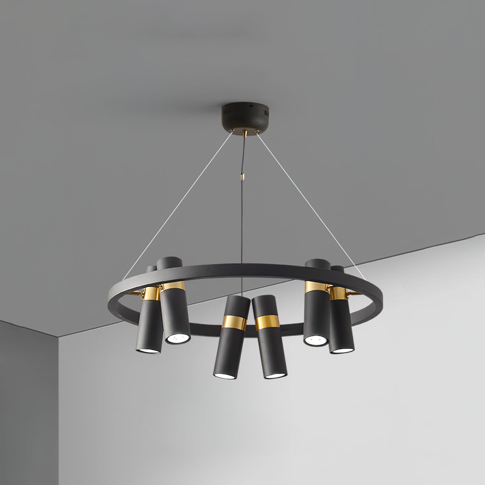 Melle Black Mutil Pipe Chandelier Cox & Finch